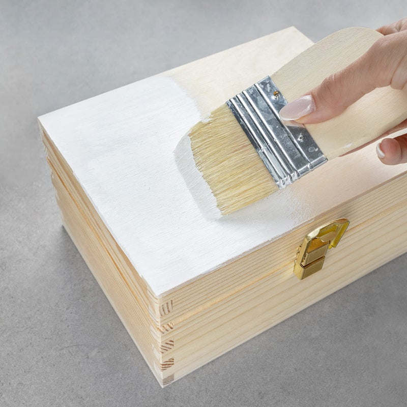 Creative Deco Wooden Storage Box Unpainted Plain | 8.42 x 5.43 x 3.93 in | Golden Latch & Lid | Perfect for Storing Valuables & Small Items in The Office or Bedroom | Jewelry Box - Image 3